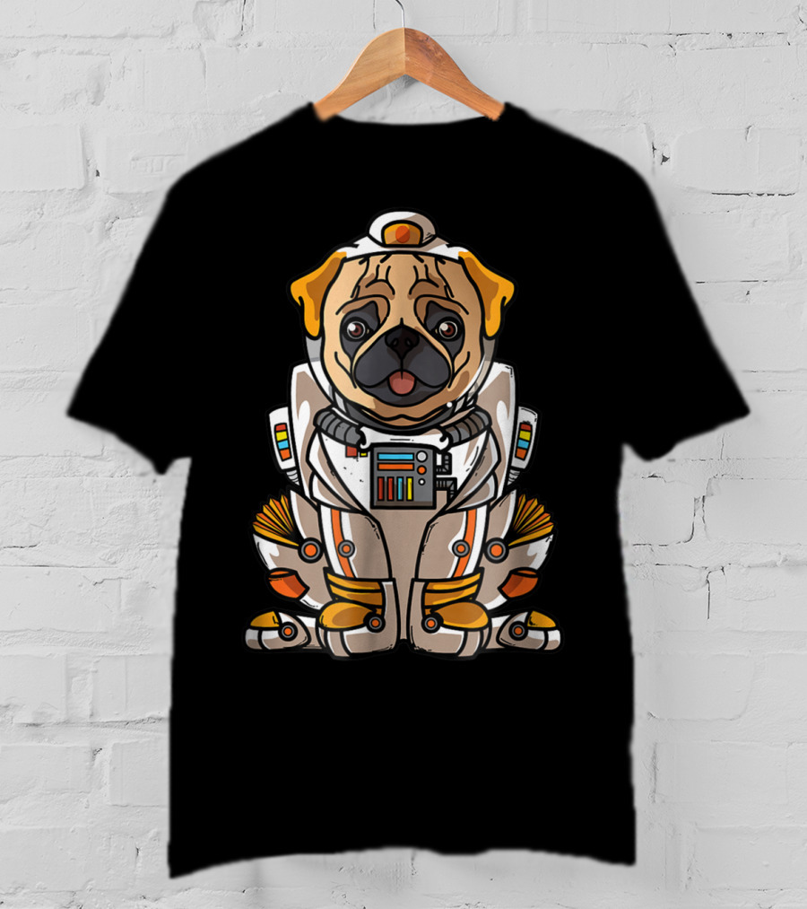 Christmas Space Pug Suit Astronaut Dog Owner T-Shirt