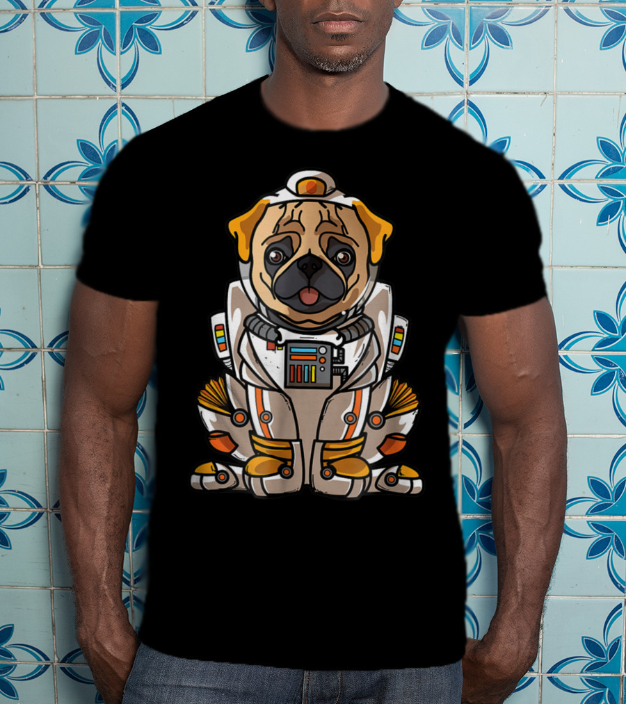 Christmas Space Pug Suit Astronaut Dog Owner T-Shirt