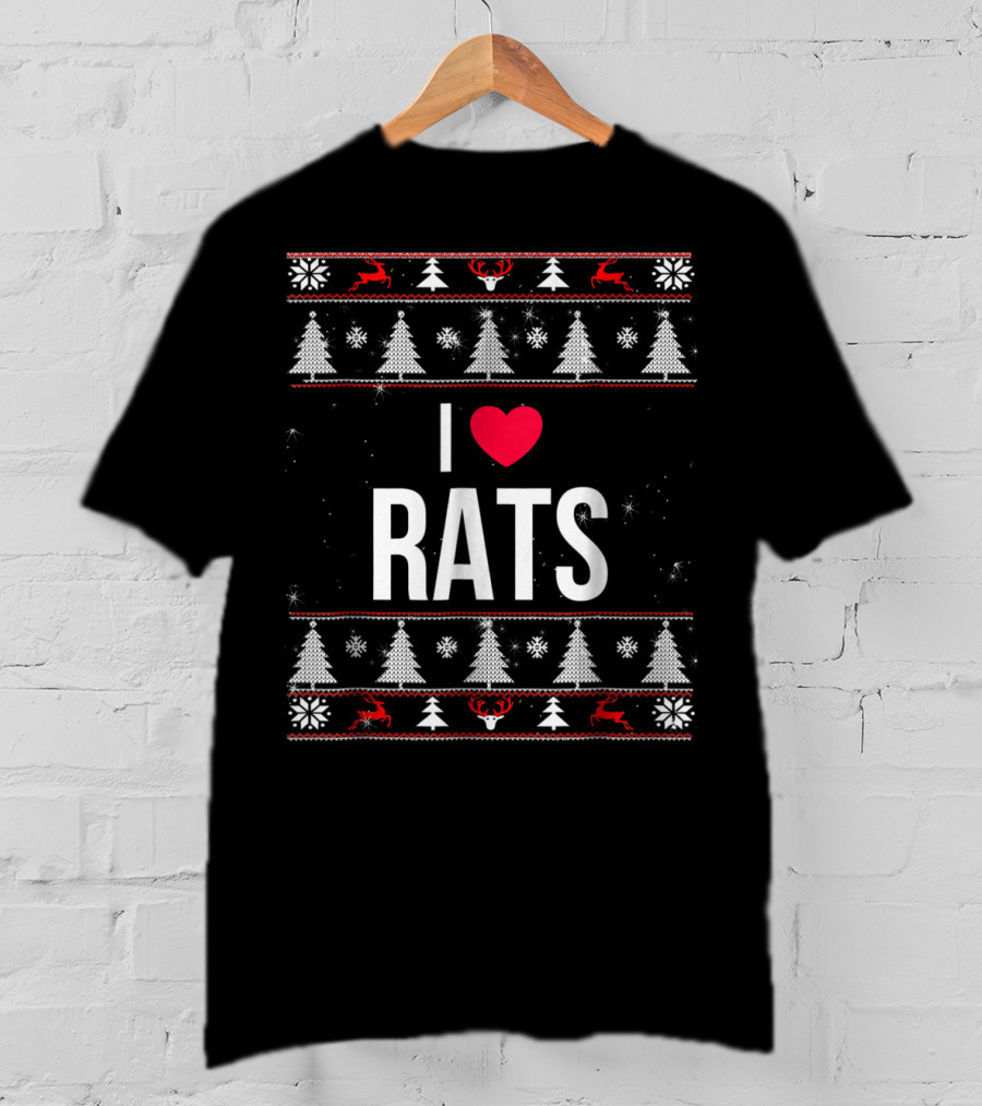 Christmas I Love Rats Ugly T-Shirt