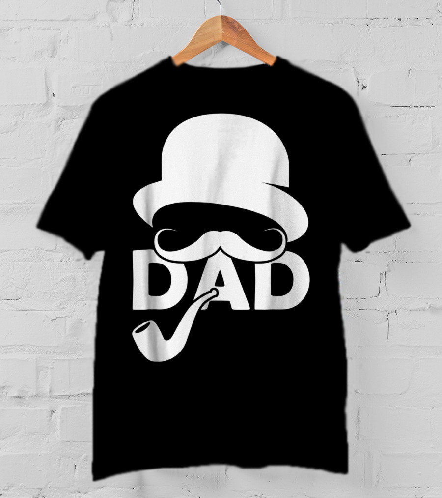 Cool Dad Mustache Hat Pipe T-Shirt