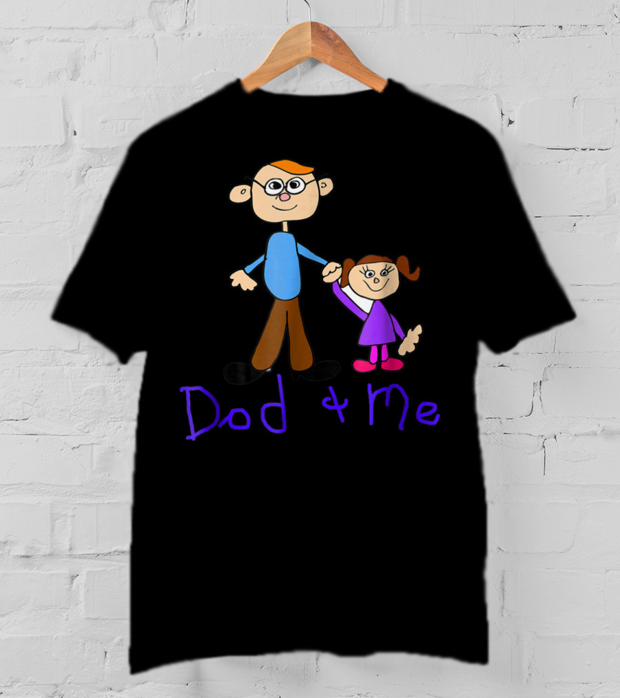 Dad And Me Father Daughter Cartoon Style Happy T-Shirt