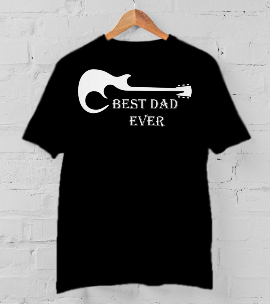 Best Dad Ever Guitar Silhouette Father's Day Musician Gift T-Shirt
