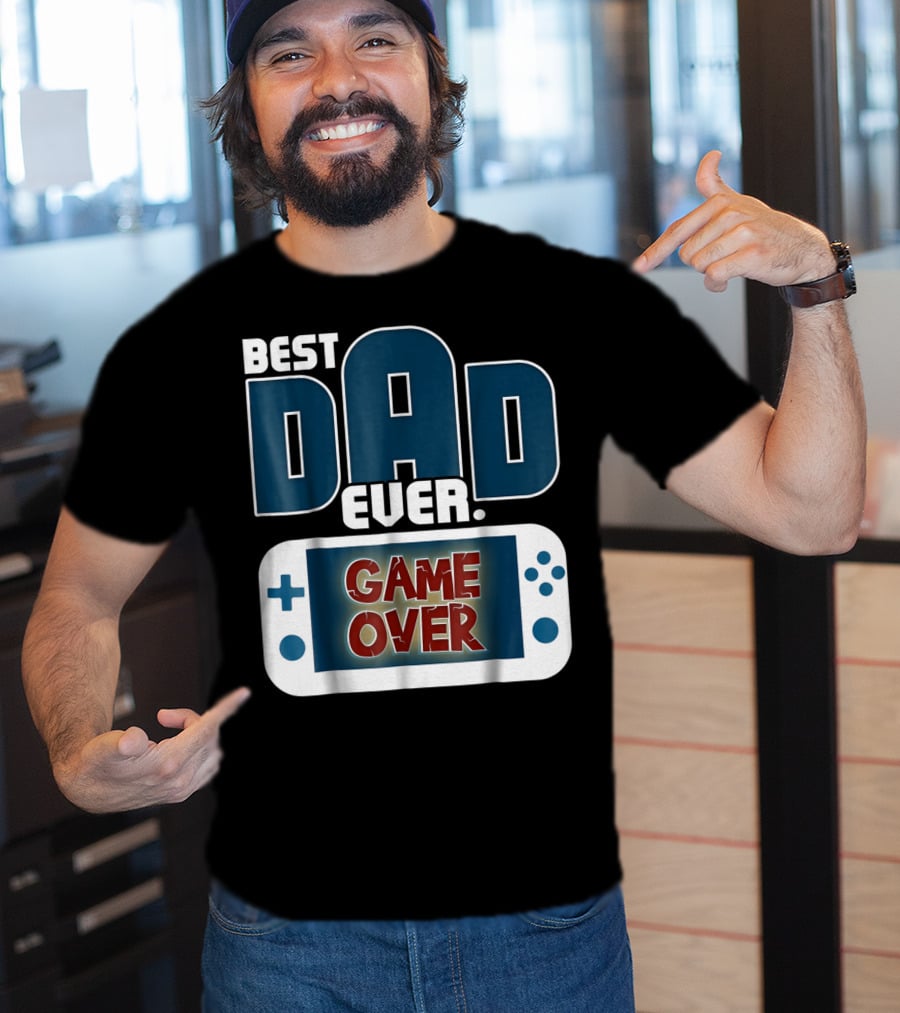 Best Dad Ever Game Over Controller Gaming T-Shirt