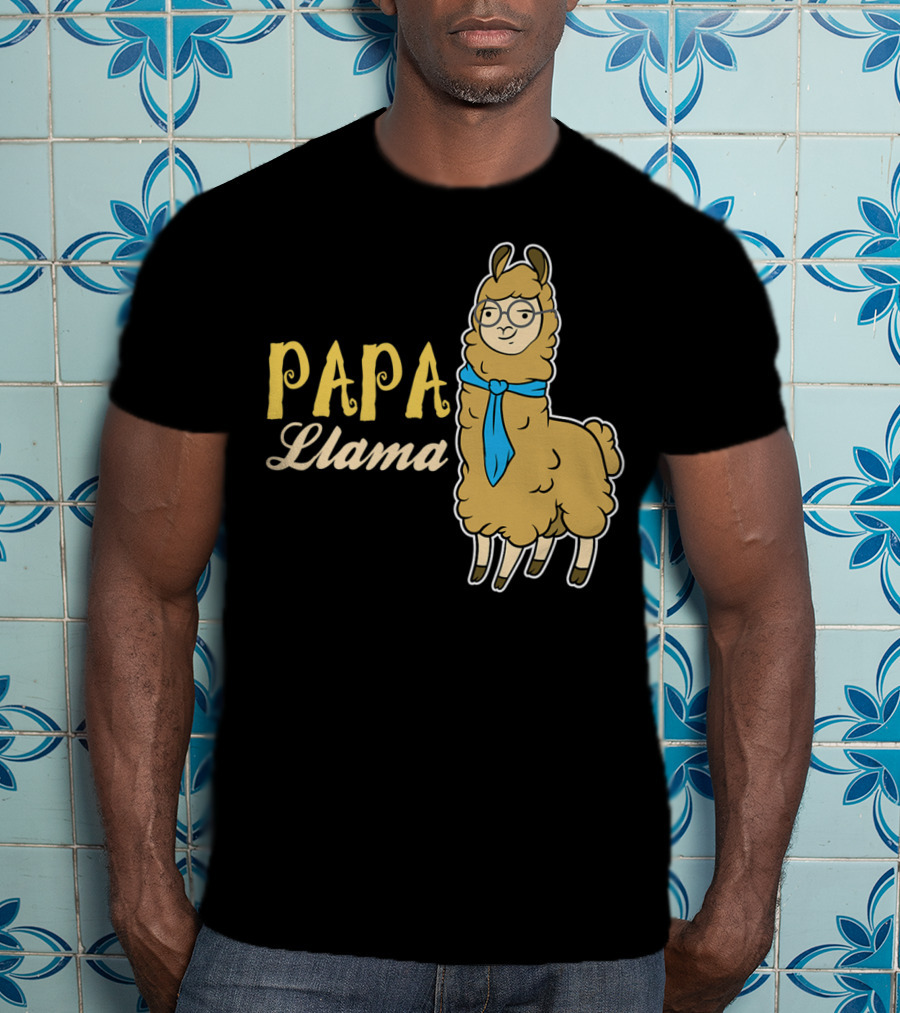 Papa Llama Cool Funny Dad Lover T-Shirt