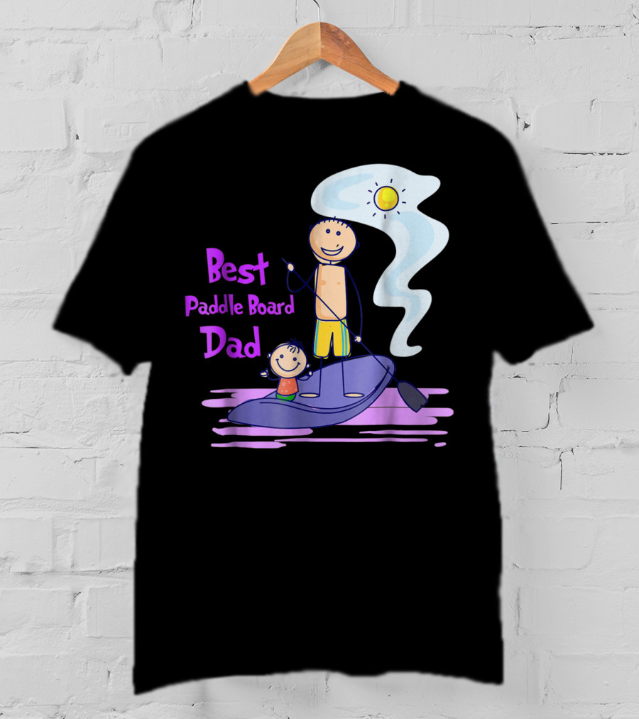 Best Paddle Board Dad Fun Stick Figure T-Shirt