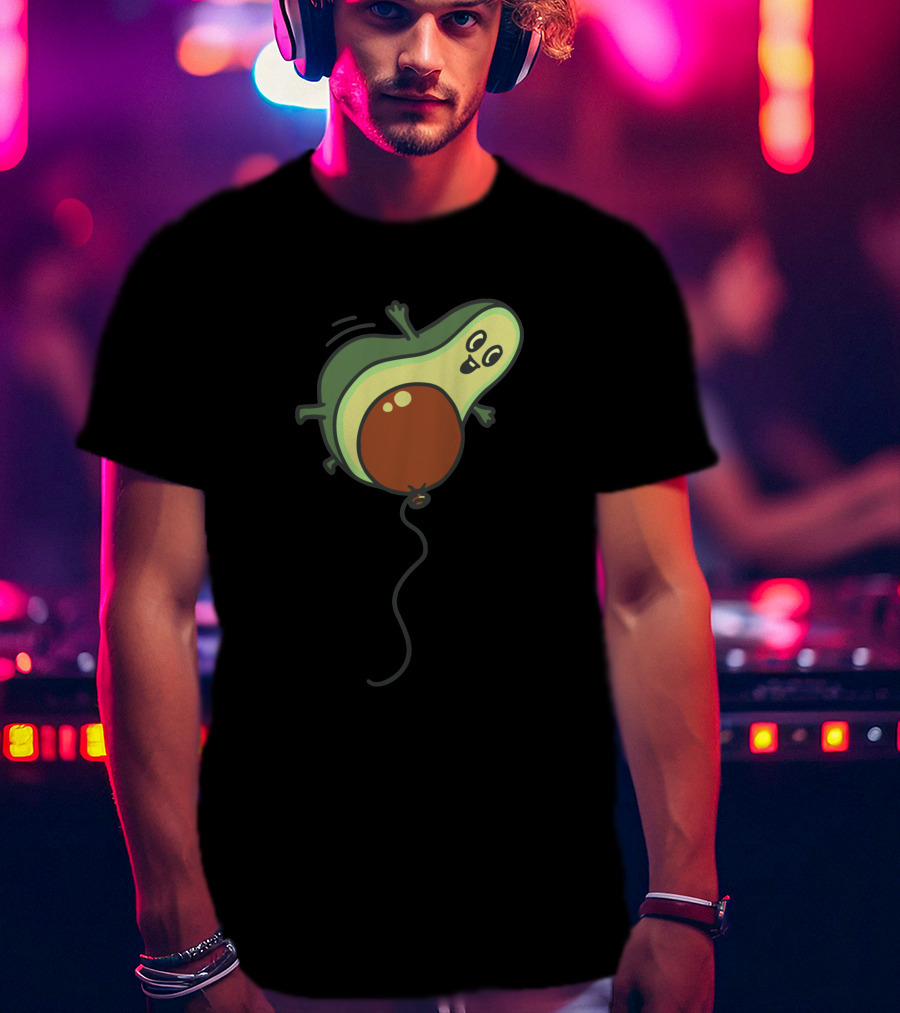 Avocado Flight Happy Avocado On Balloon Journey 1135285 T-Shirt
