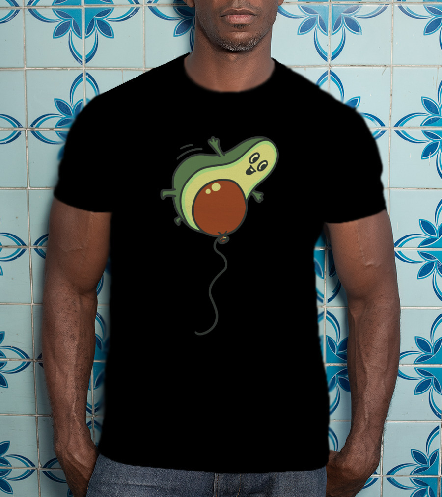 Avocado Flight Happy Avocado On Balloon Journey 1135285 T-Shirt
