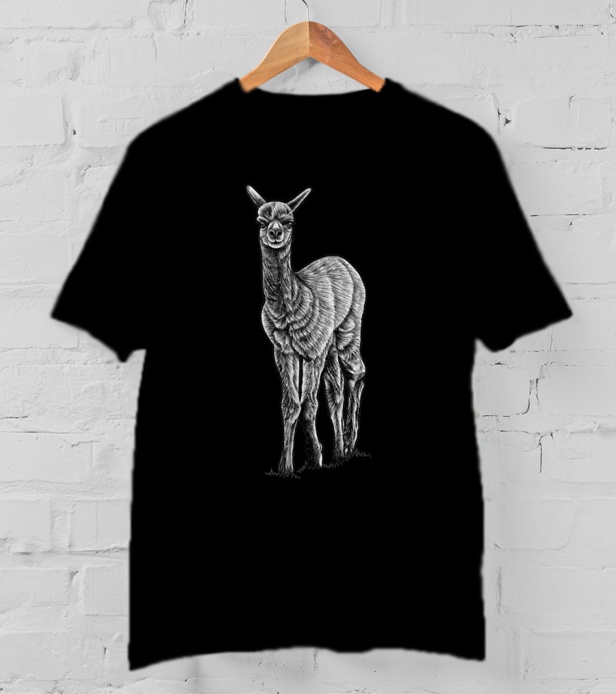 Baby Alpaca Ink Illustration 963585 Detailed T-Shirt