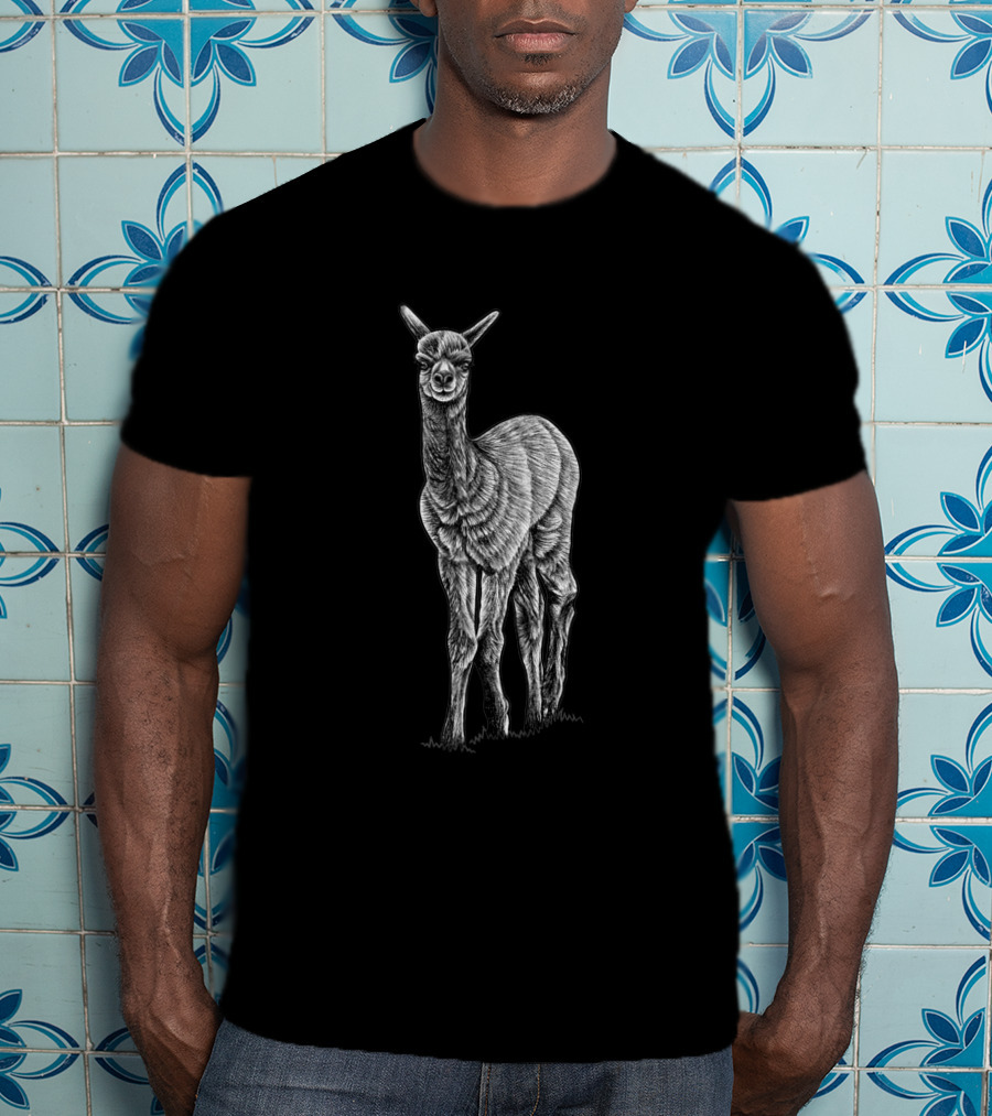 Baby Alpaca Ink Illustration 963585 Detailed T-Shirt
