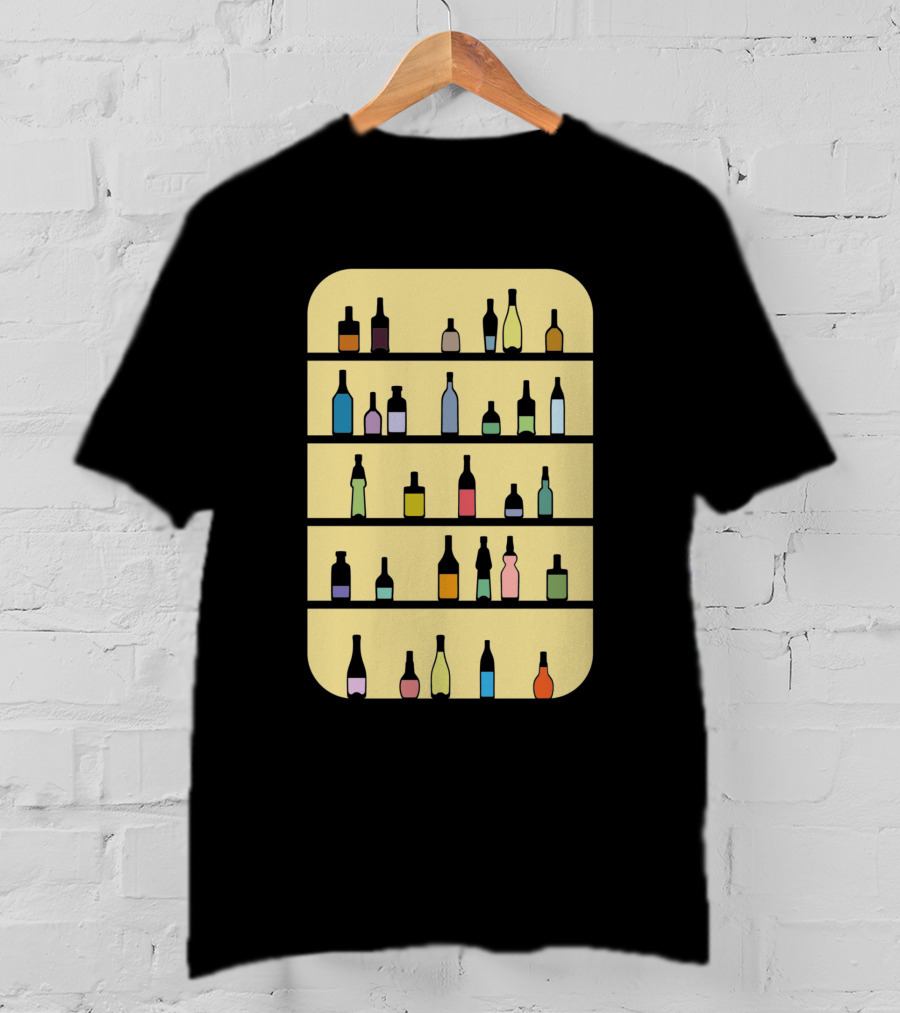 Bar 1225098 Colorful Bottles Shelf Display T-Shirt