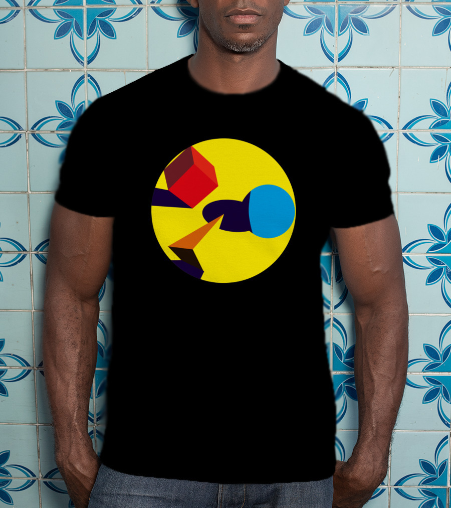 Bauhausian Forms Abstract Geometry 704928 Yellow Circle T-Shirt