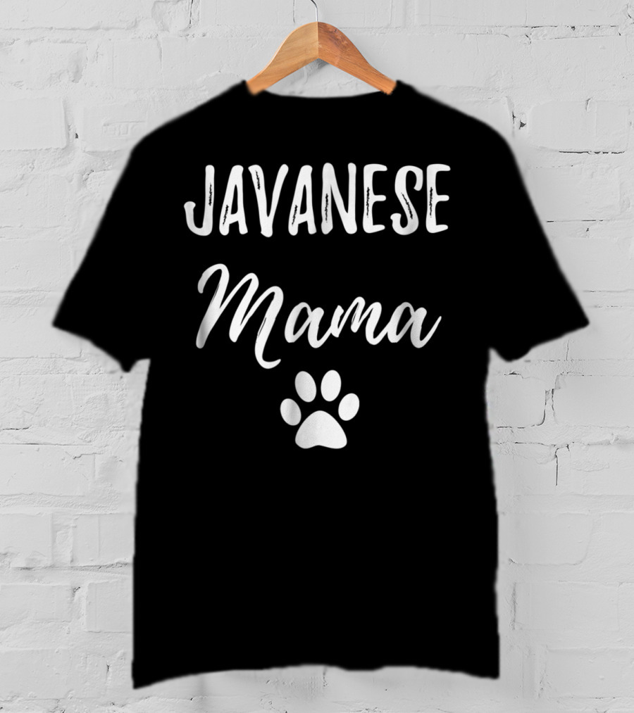 Javanese Mama Funny Cat Mom Paw Print Idea29 T-Shirt