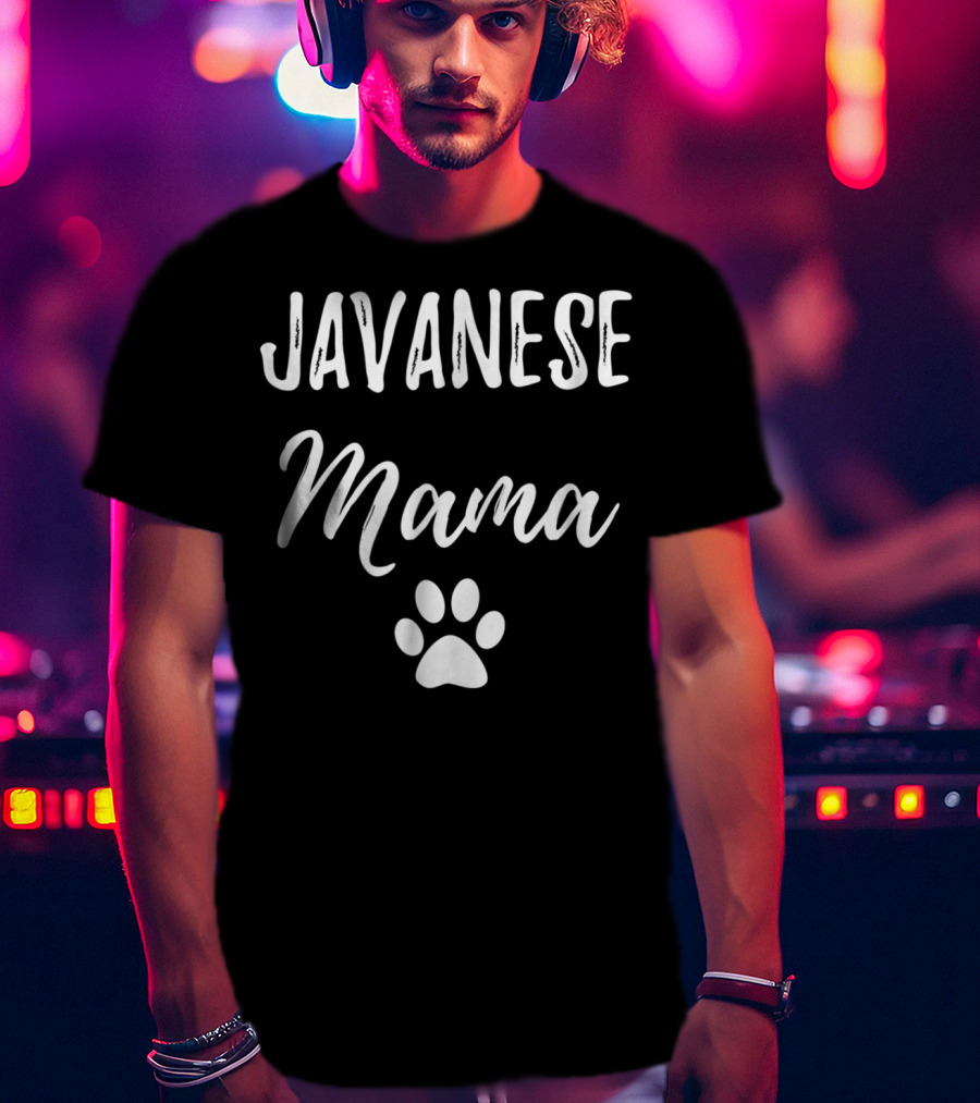 Javanese Mama Funny Cat Mom Paw Print Idea29 T-Shirt