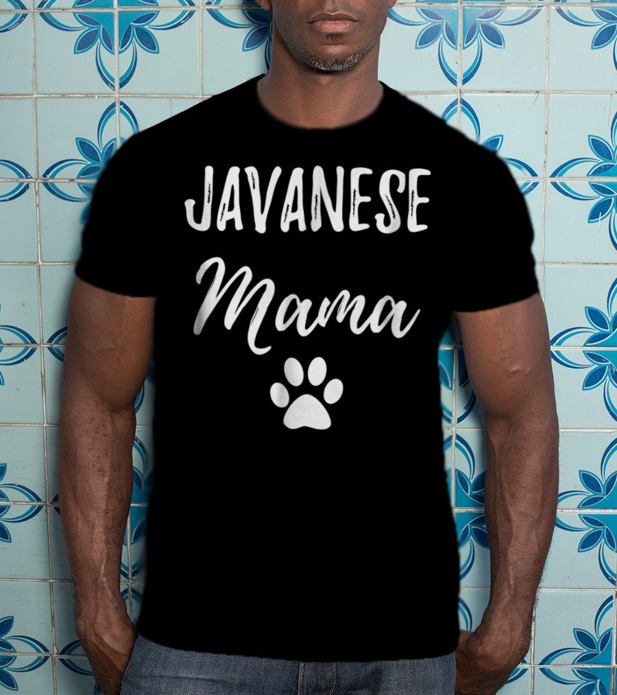 Javanese Mama Funny Cat Mom Paw Print Idea29 T-Shirt