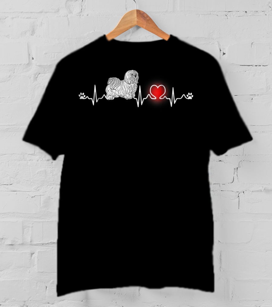 Maltese Dog Heartbeat Pulse Lover Women Men Kids S95 T-Shirt
