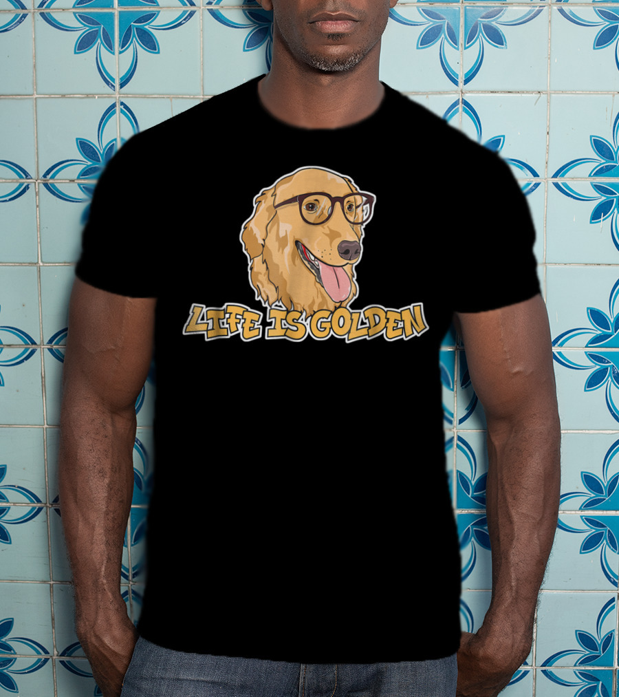 Life Is Golden Retriever Glasses T-Shirt