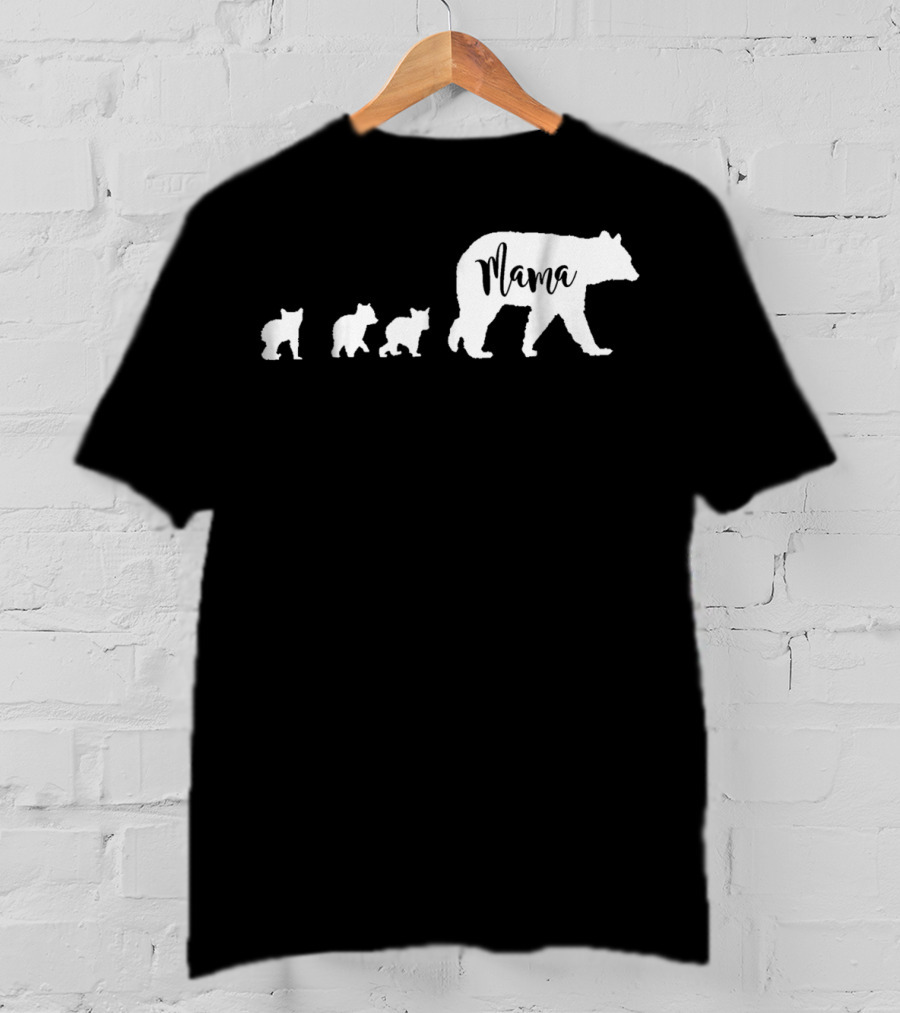 Mama Bear Mom With Three Cubs T-Shirt