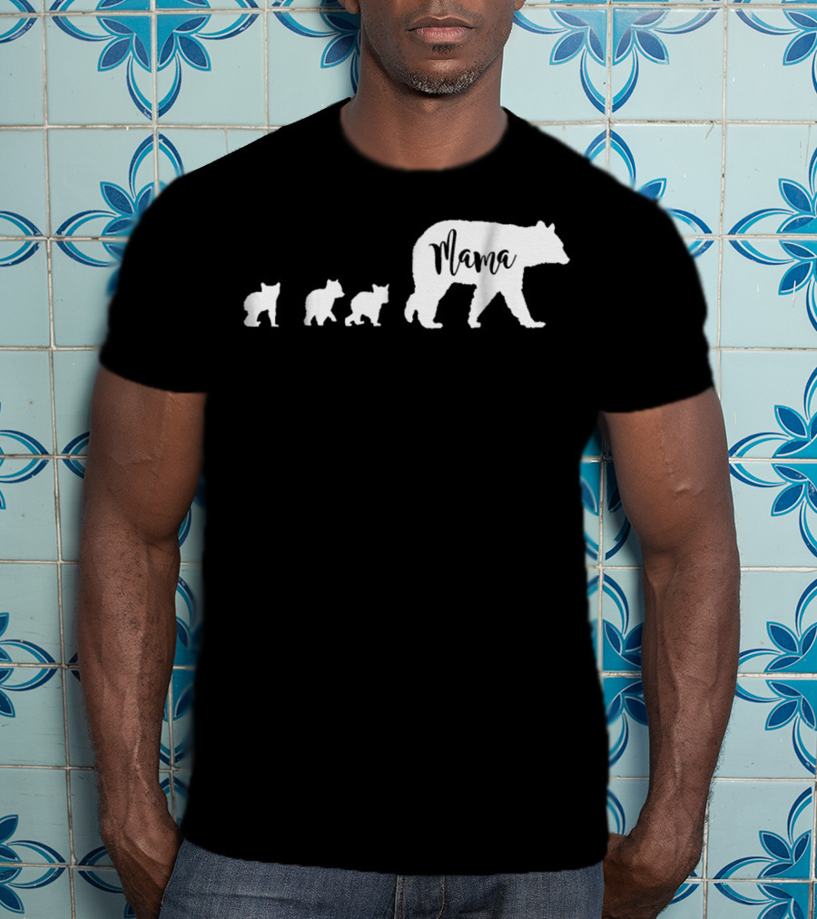 Mama Bear Mom With Three Cubs T-Shirt