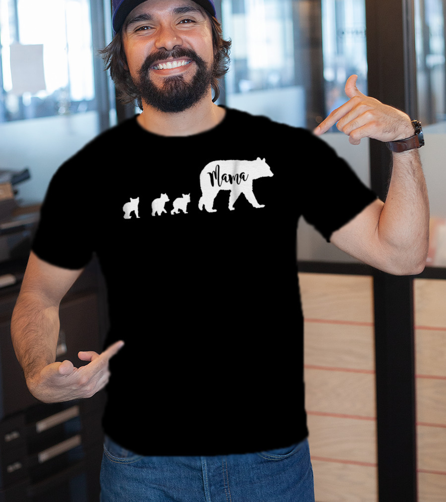 Mama Bear Mom With Three Cubs T-Shirt