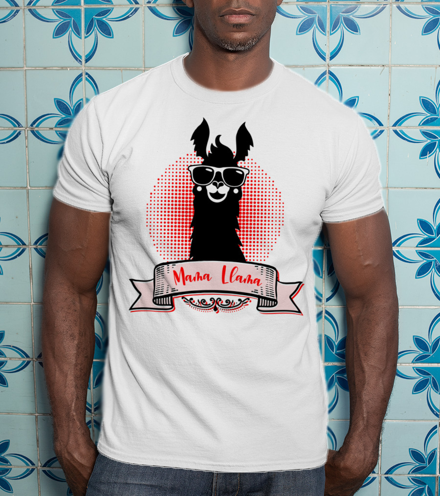 Mama Llama Cool Mom Mother Grandma Auntie81 Fun Llama Wearing Sunglasses T-Shirt