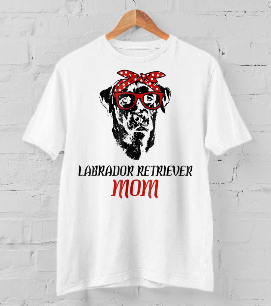LABRADOR RETRIEVER MOM Dog Lover Retro Glasses Bandana T-Shirt