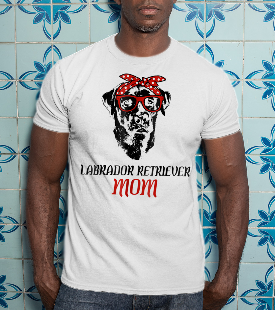 LABRADOR RETRIEVER MOM Dog Lover Retro Glasses Bandana T-Shirt