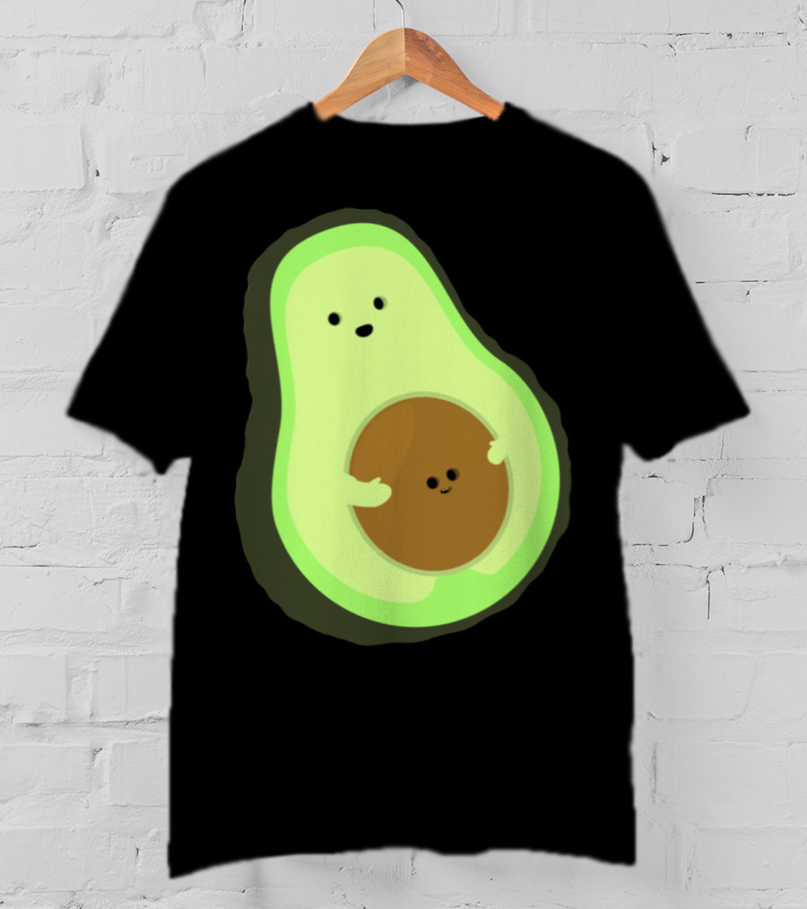 Cute LOL Avocado Pregnant Mom With Baby Seed T-Shirt