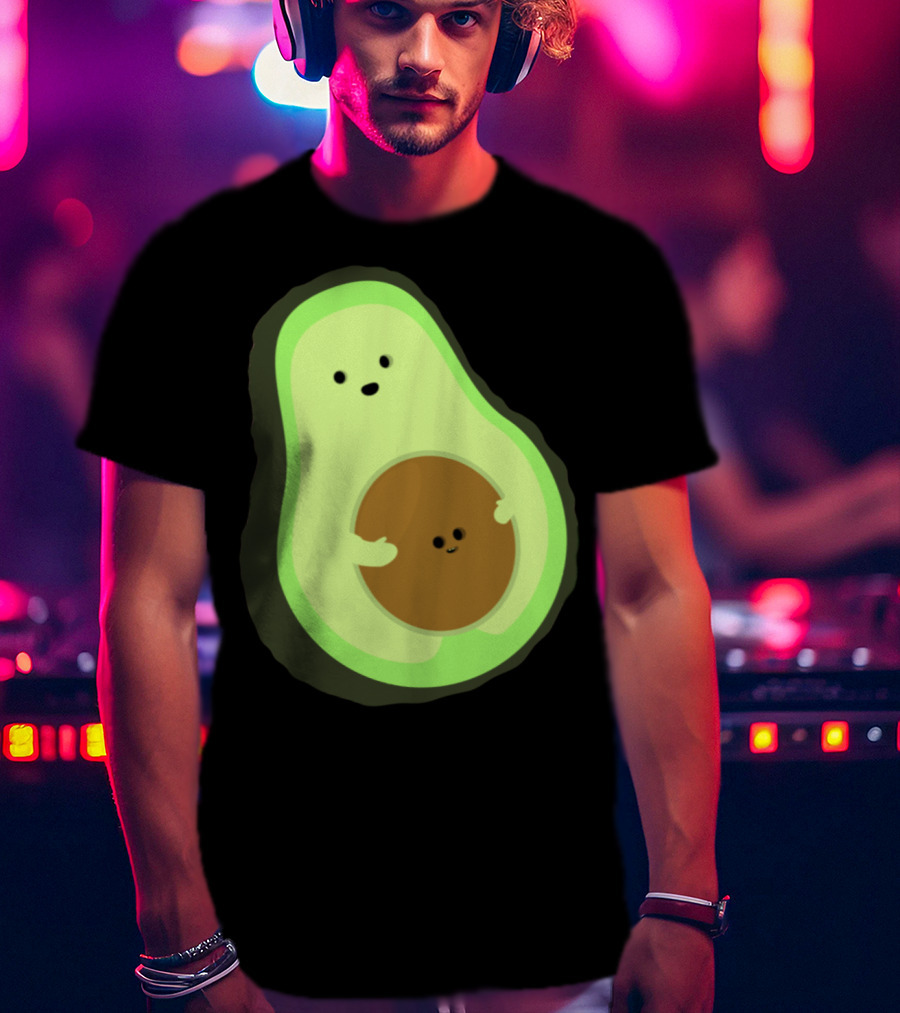 Cute LOL Avocado Pregnant Mom With Baby Seed T-Shirt
