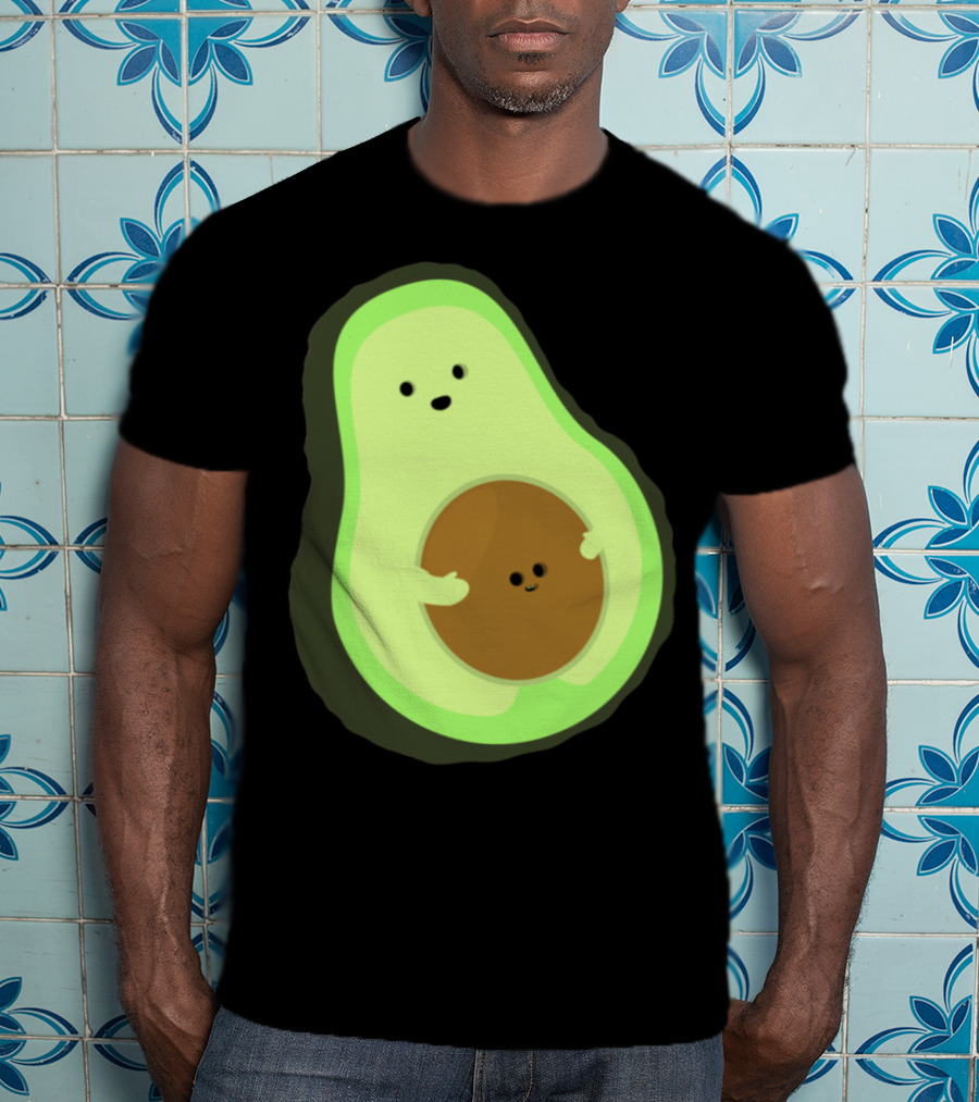 Cute LOL Avocado Pregnant Mom With Baby Seed T-Shirt