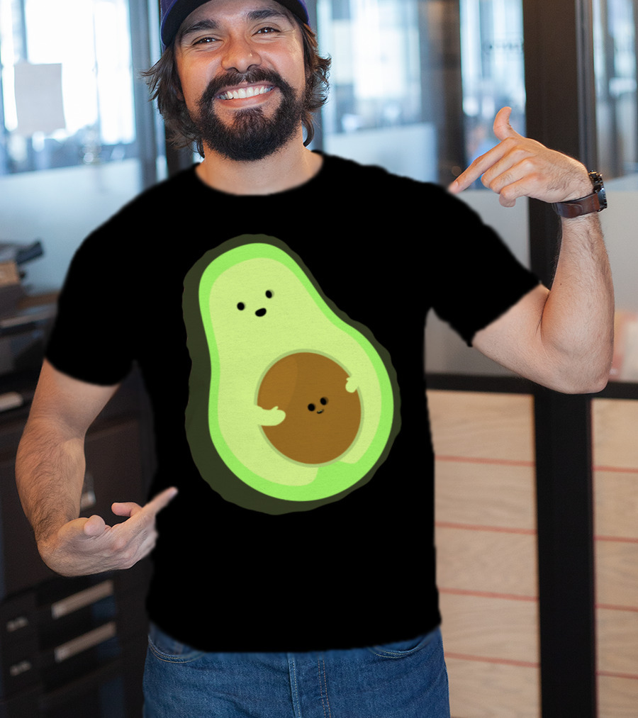 Cute LOL Avocado Pregnant Mom With Baby Seed T-Shirt
