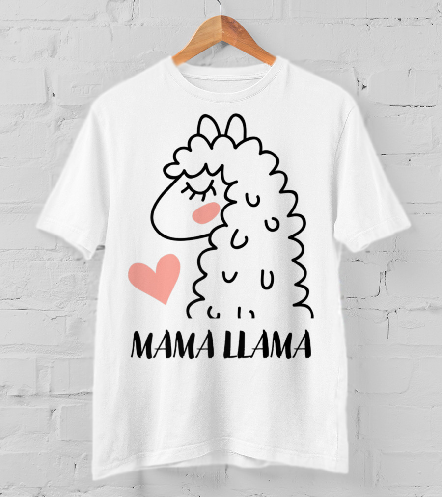 Mama Llama Heart My Mom Women82 T-Shirt