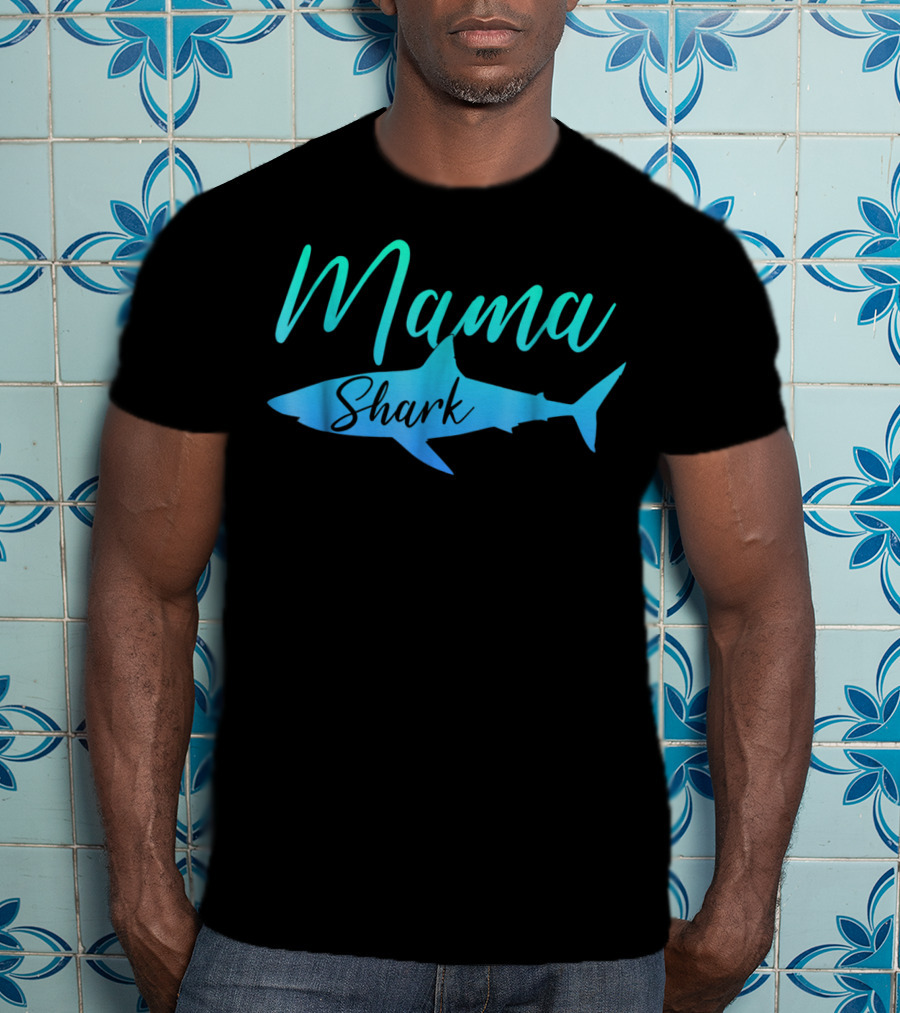 Mama Shark Funny Mom Mommy Gag Humor Lover Joke21 T-Shirt