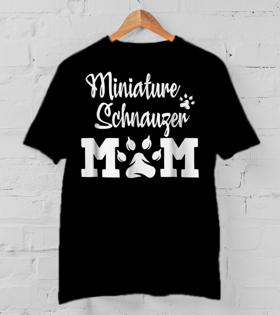 Miniature Schnauzer Mom Pawprint T-Shirt