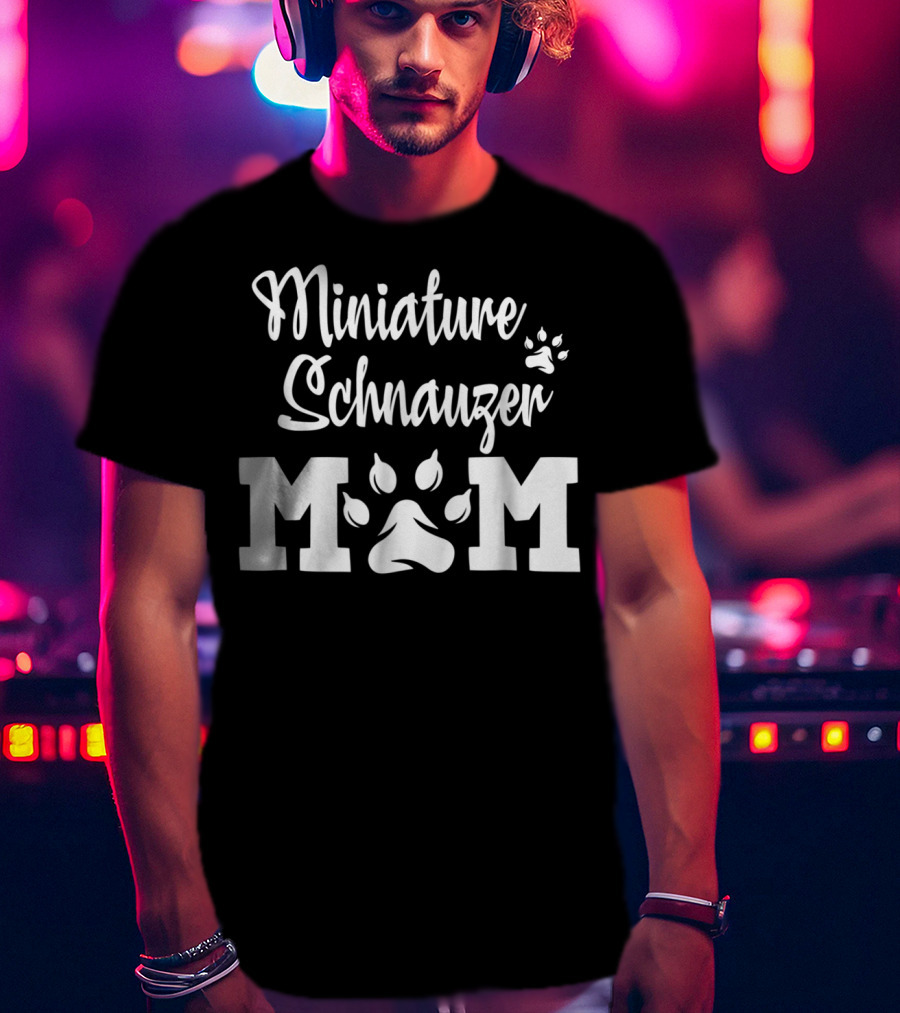 Miniature Schnauzer Mom Pawprint T-Shirt