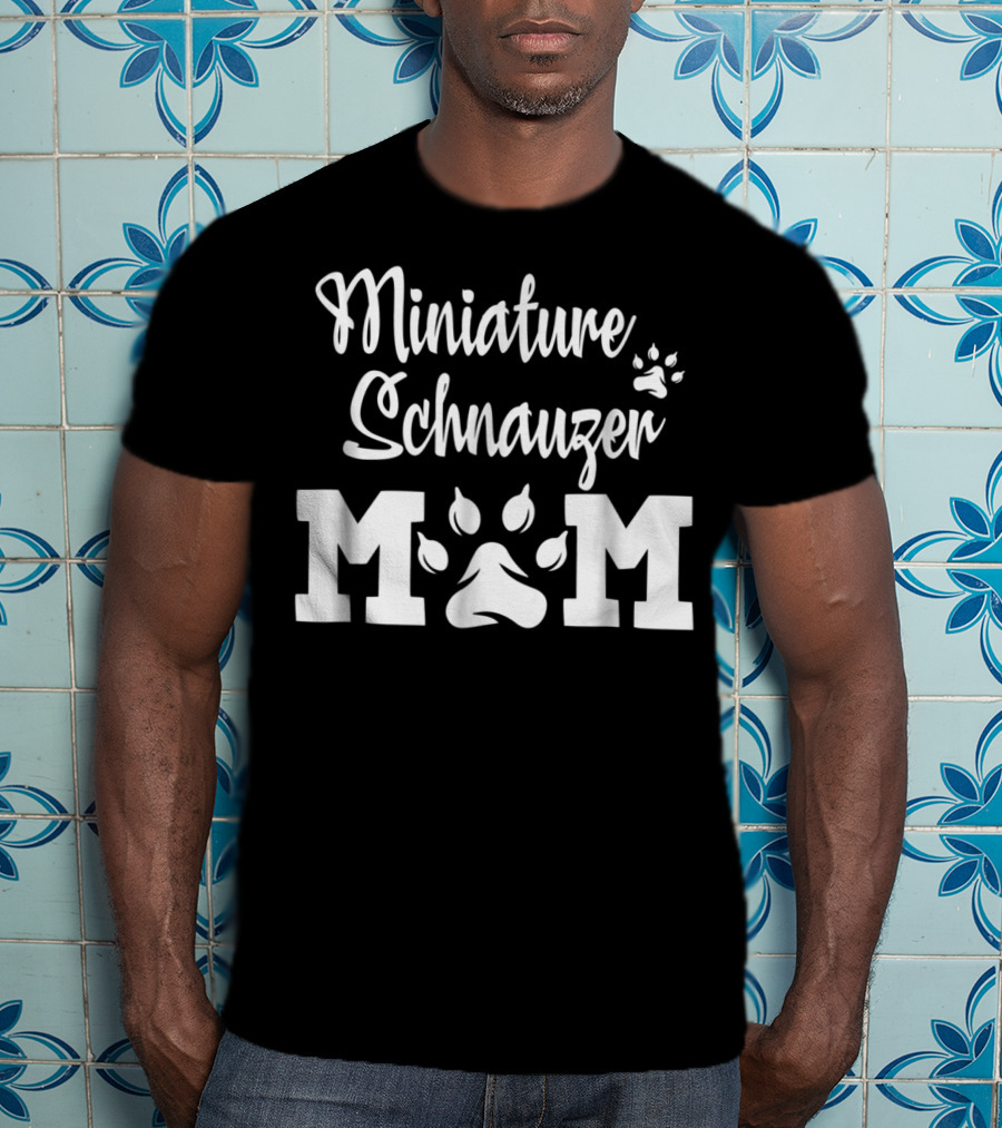 Miniature Schnauzer Mom Pawprint T-Shirt