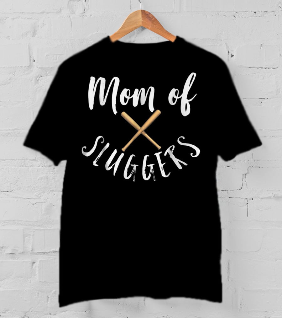 Mom Of Sluggers Baseball Bats Crossed T-Shirt