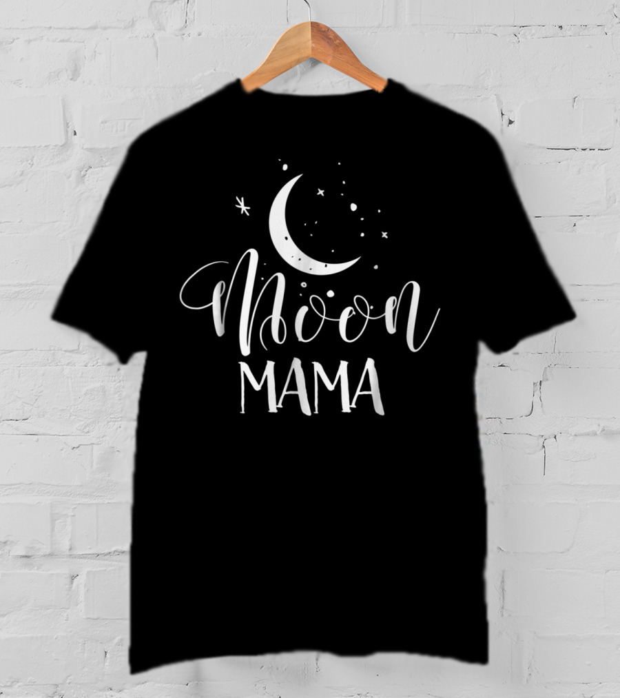 Moon Mama Boho For Women58 Crescent Stars T-Shirt