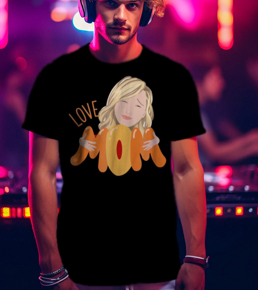 LOVE MOM Mothers Day Custom Personalized Selfie Emoji T-Shirt
