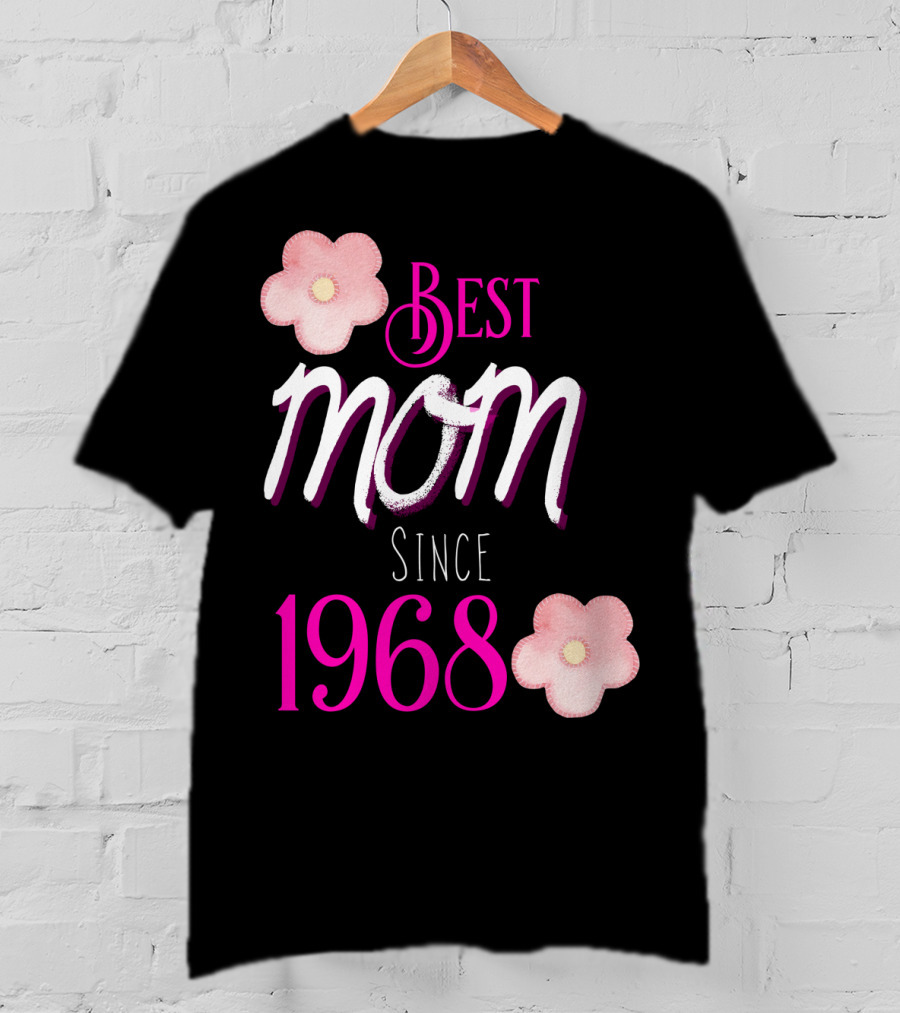 Best Mom Since 1968 Momiversary Flowers Mother's Day T-Shirt