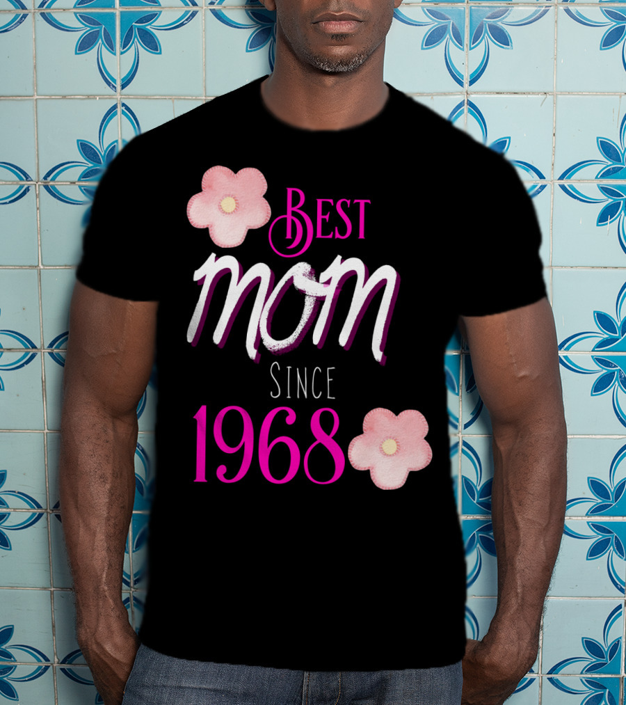 Best Mom Since 1968 Momiversary Flowers Mother's Day T-Shirt