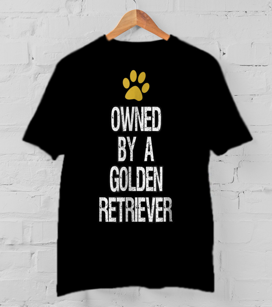 Owned By A Golden Retriever Paw Prints T-Shirt