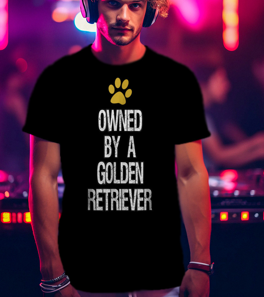 Owned By A Golden Retriever Paw Prints T-Shirt