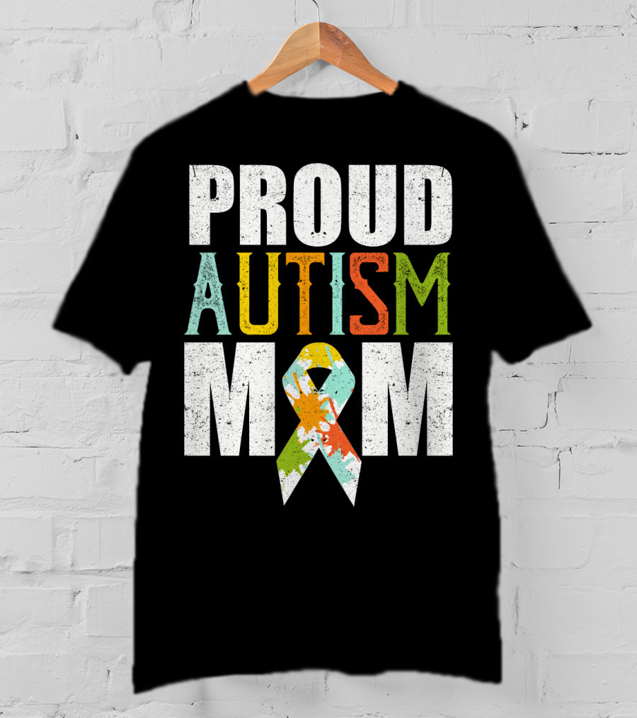 Proud Autism Mom Multicolor Awareness T-Shirt