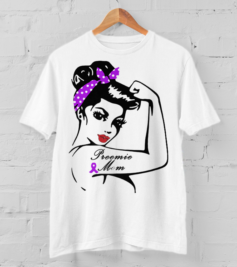 Preemie Mom Strong Rosie Purple T-Shirt