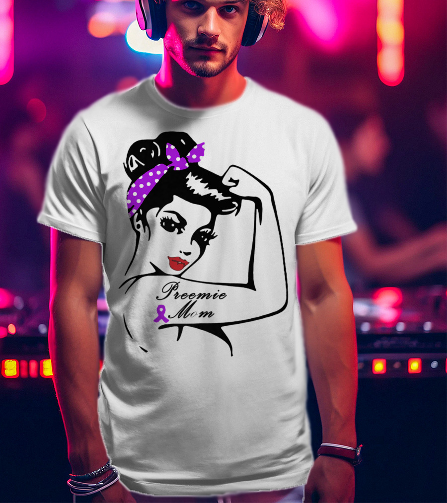 Preemie Mom Strong Rosie Purple T-Shirt