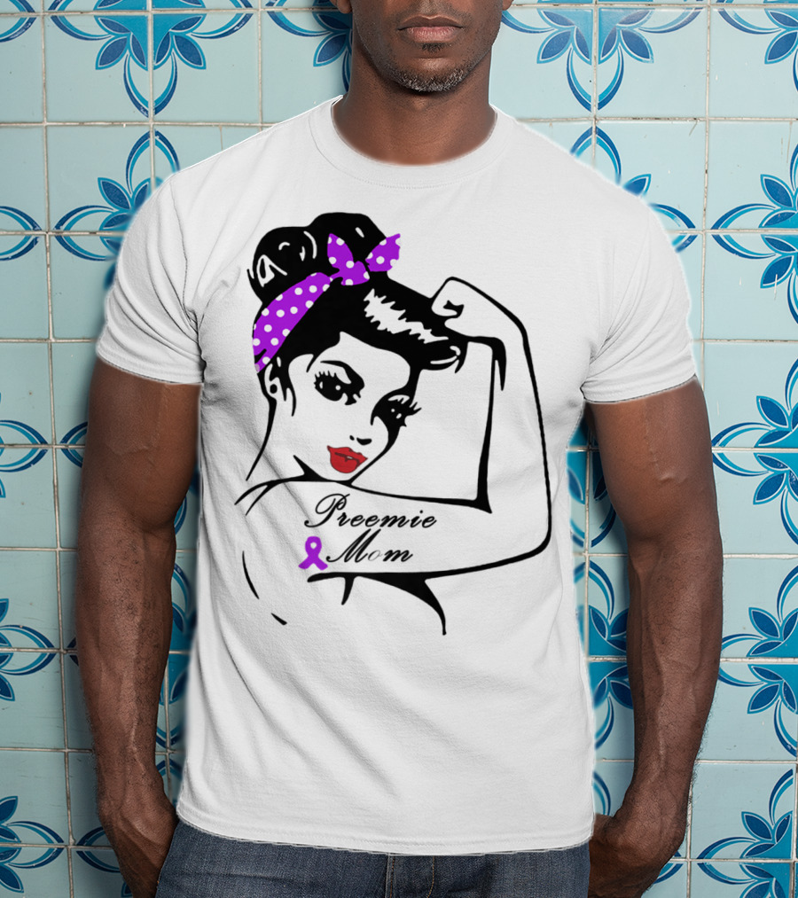 Preemie Mom Strong Rosie Purple T-Shirt