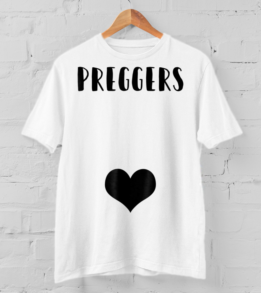 Preggers Announce Baby Prego Mom Heart Idea46 T-Shirt