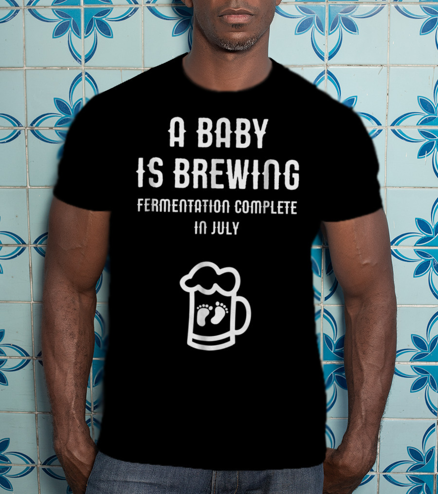 A Baby Is Brewing Fermentation Complete In July Footprint Beer Mug T-Shirt