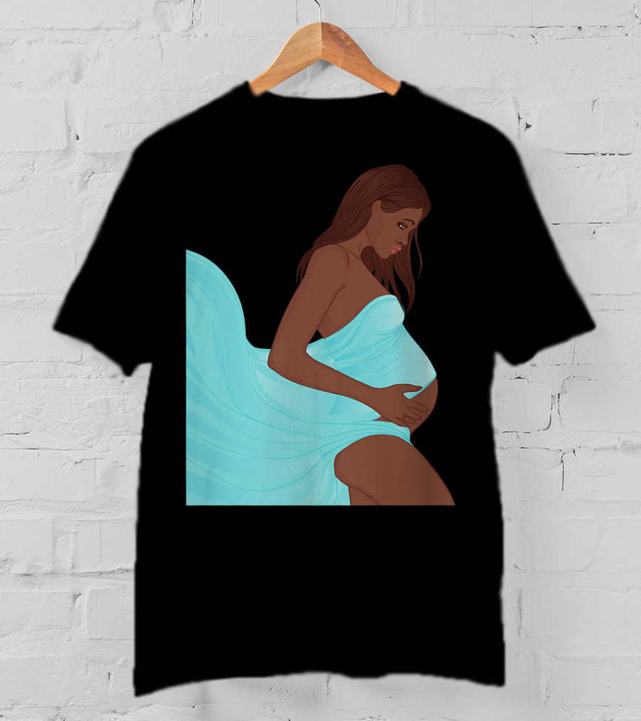 Pregnancy Black Girl Magic African Queen Mom57 T-Shirt