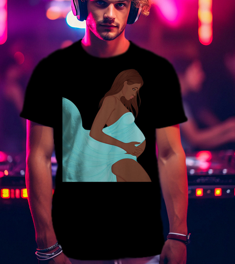 Pregnancy Black Girl Magic African Queen Mom57 T-Shirt